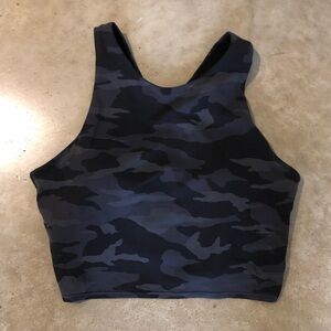 Athleta Black and Gray Camouflage Workout Tank Top